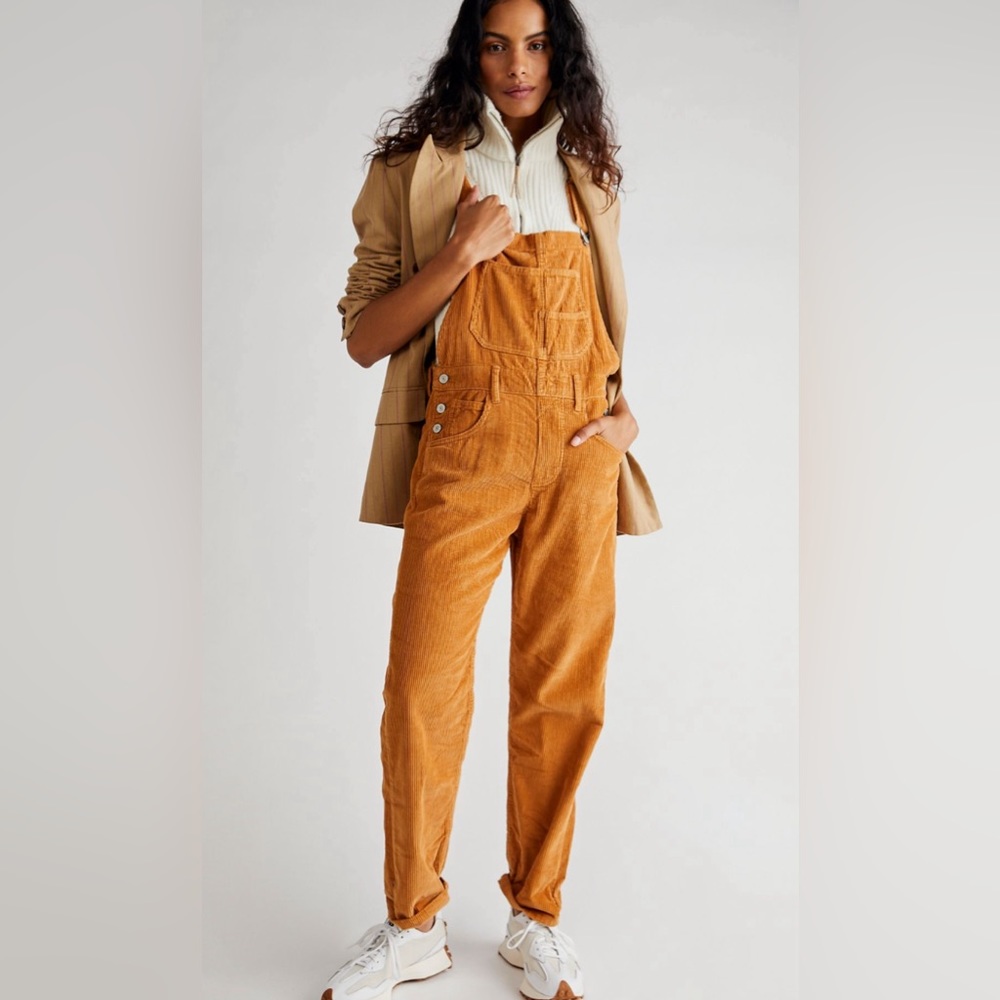 We the free Ziggy cord overalls large tan